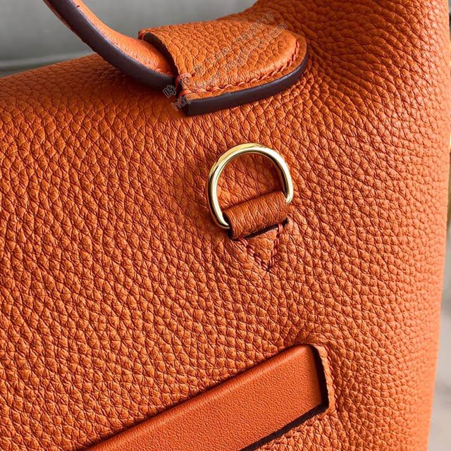 Hermes包包 愛馬仕Hermes Kelly2424 橙色/金扣 togo小牛皮 半手工制 Hermes休閒女款手提包  am1925